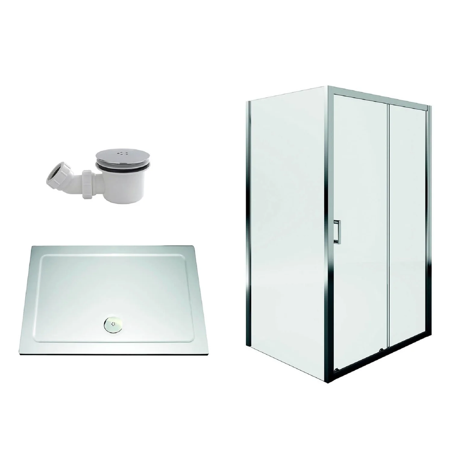 Aqualux Sliding Door 1200 X 800mm Shower Enclosure And Tray Package - Image 2