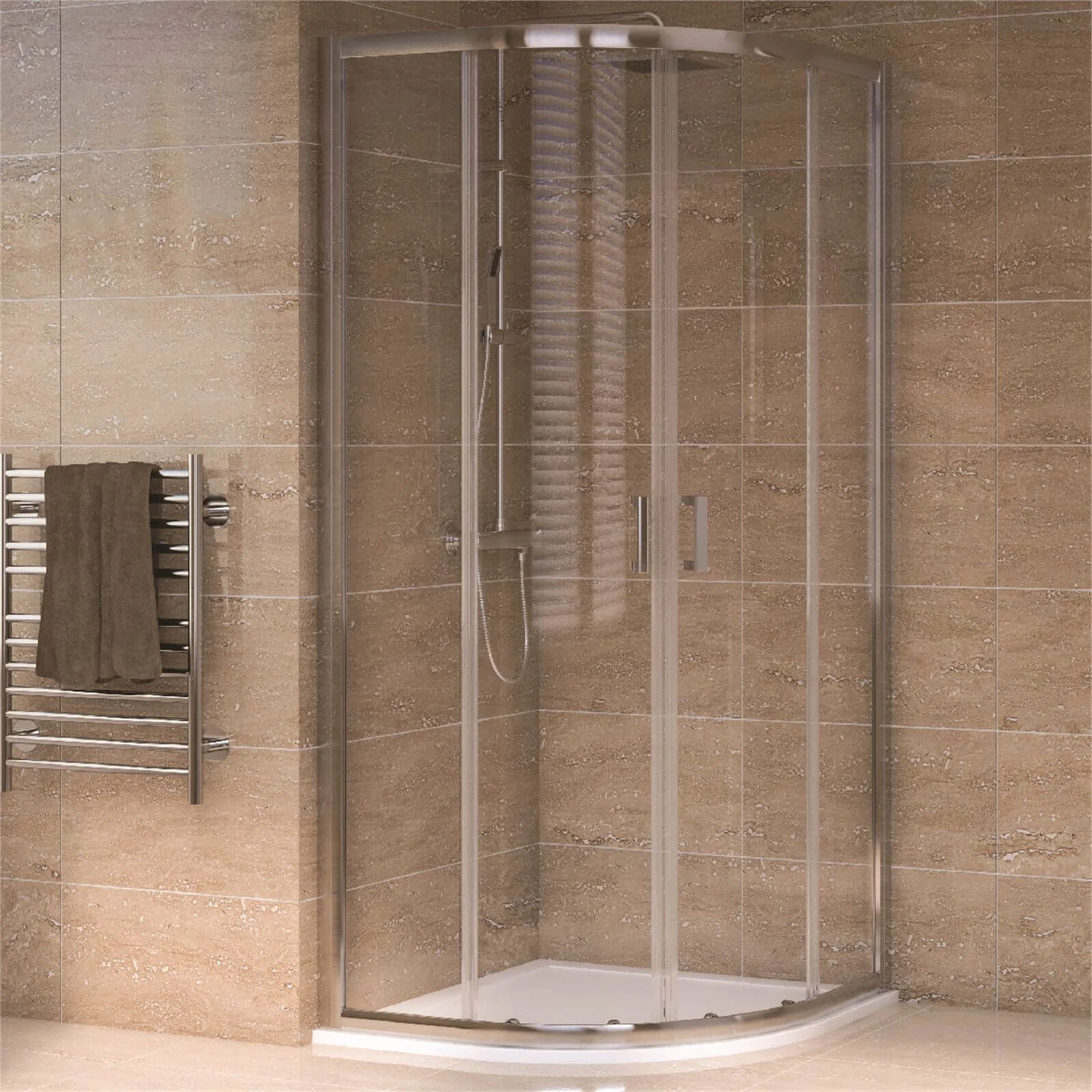 Aqualux Quadrant 900 X 900mm Shower Enclosure And Tray Package