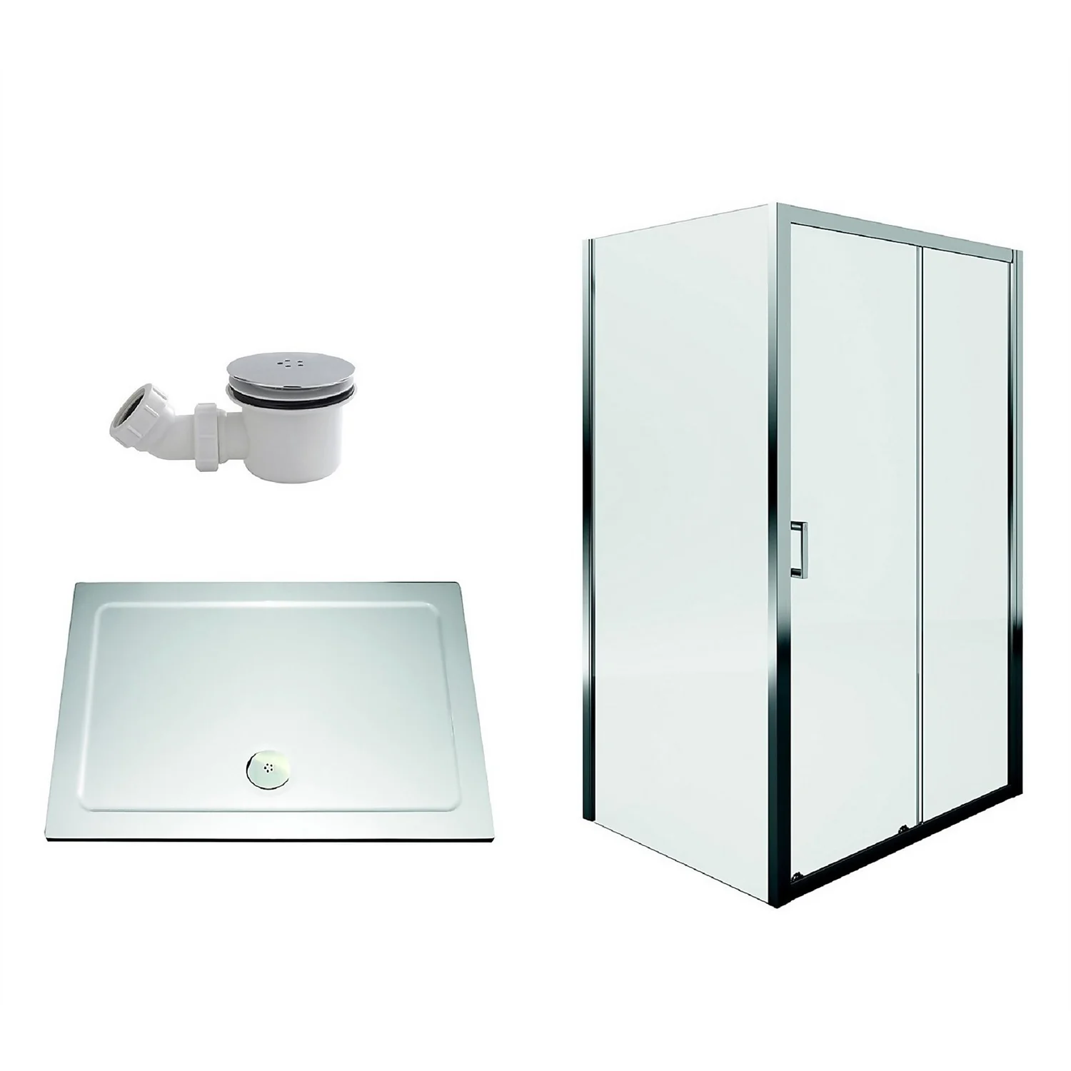 Aqualux Sliding Door 1200 X 900mm Shower Enclosure And Tray Package - Image 2
