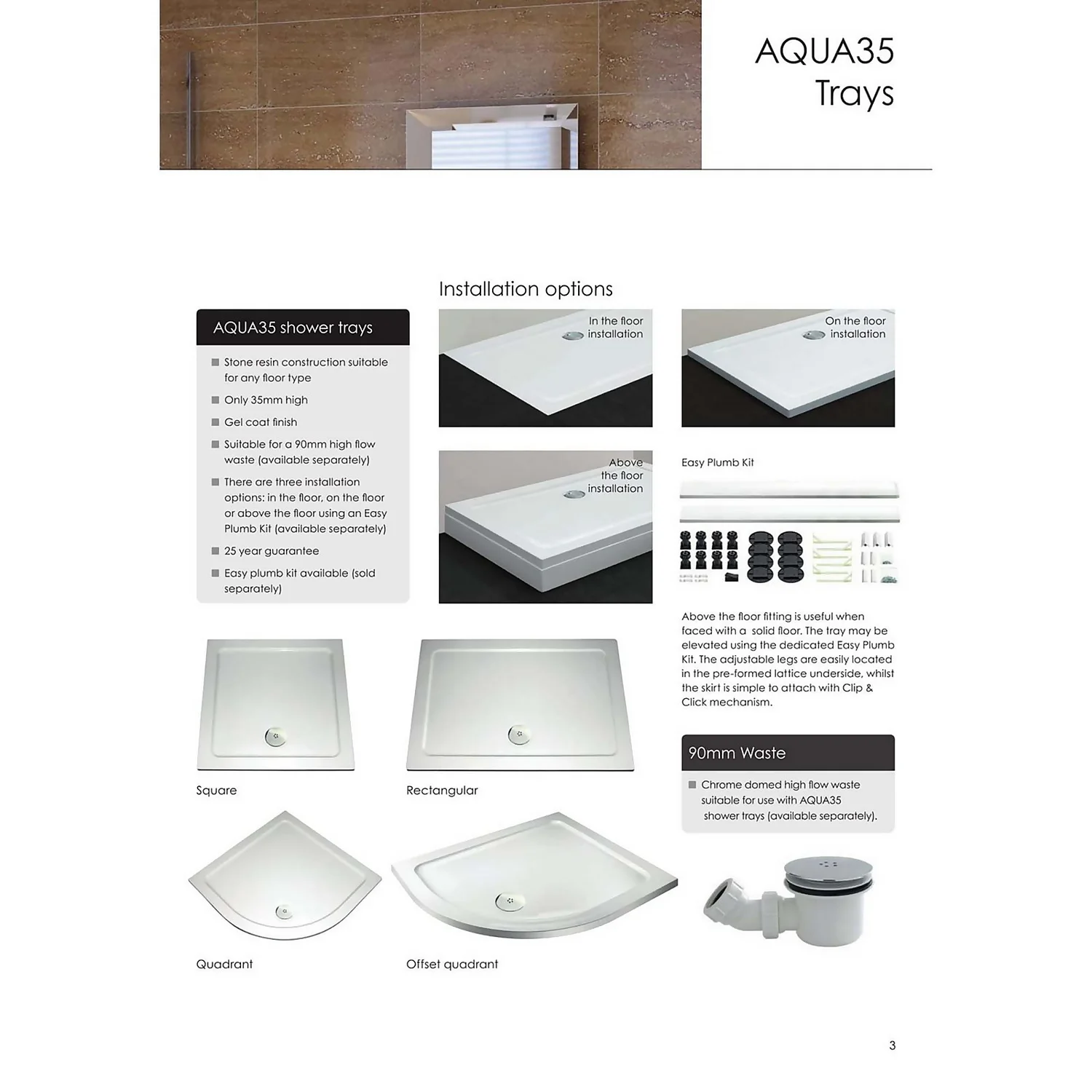 Aqualux Offset Quadrant 1200 X 800mm LH Shower Enclosure And Tray Package - Image 9