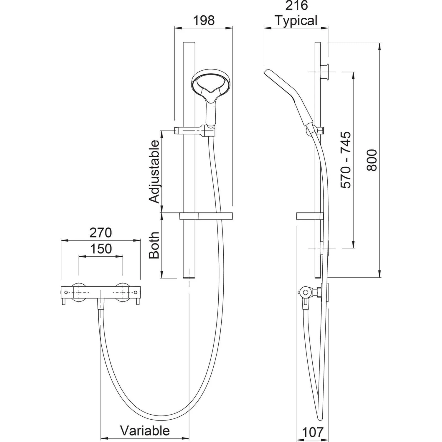 Methven Aio Aurajet Cool Touch Bar Shower & Kit - Chrome - Image 4