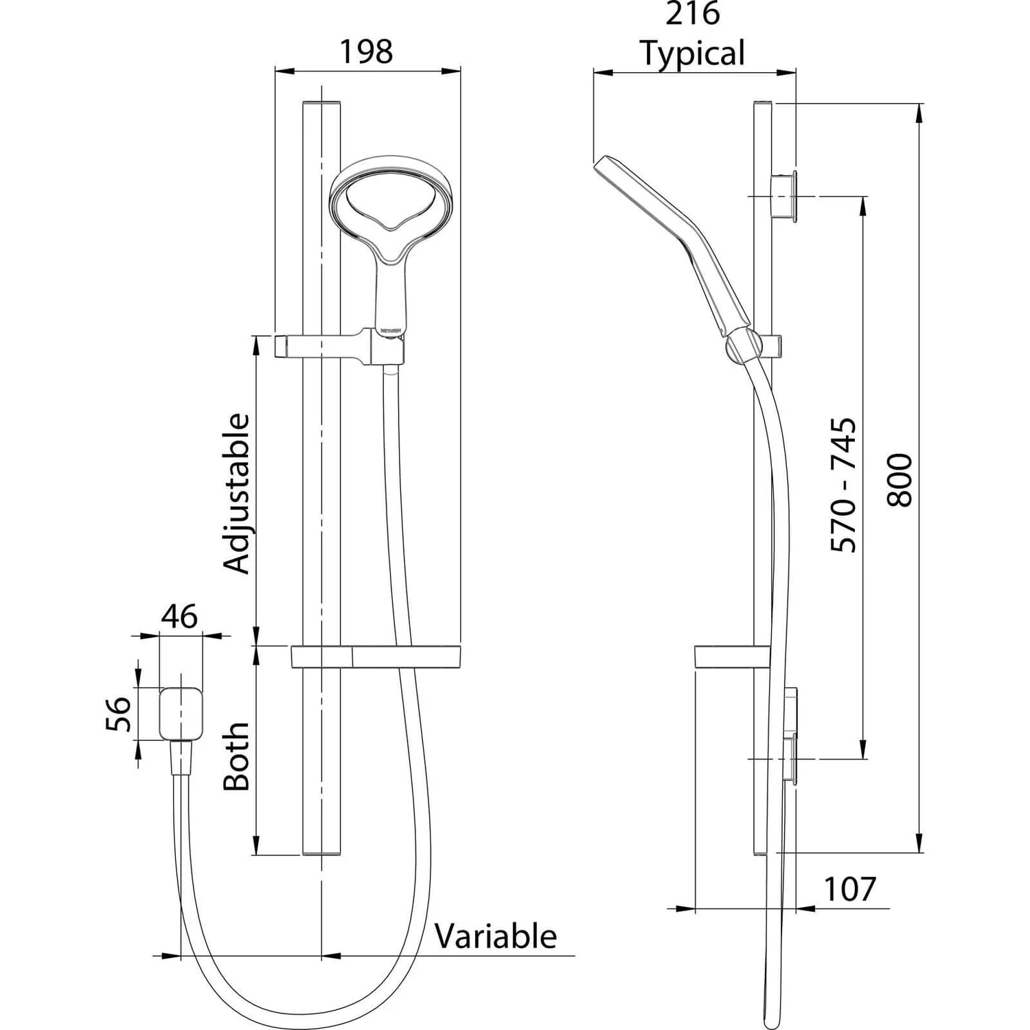 Methven Aio Aurajet Rail Shower - Chrome - Image 4