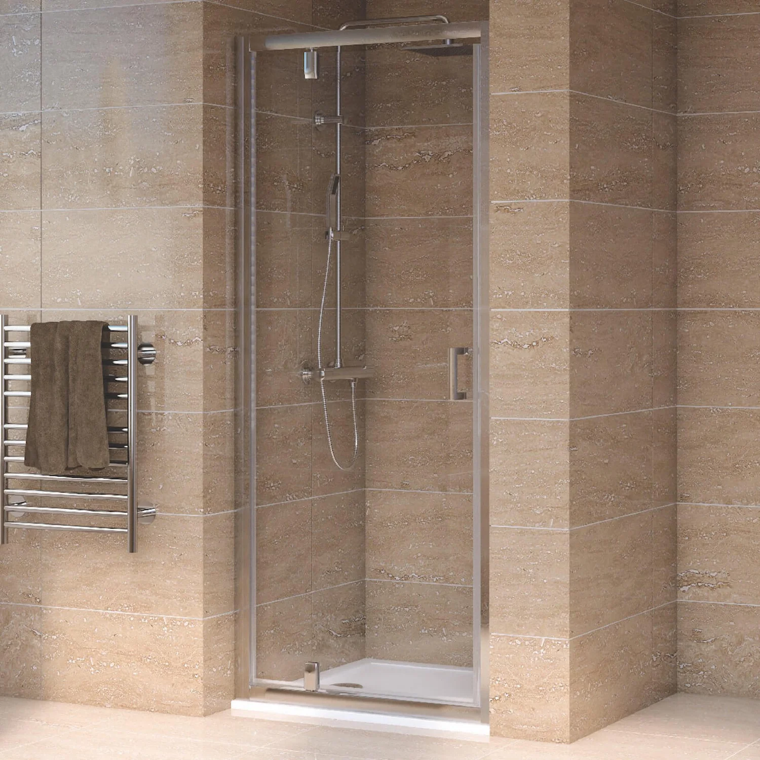 Aqualux Pivot Shower Door - 800mm - Image 2