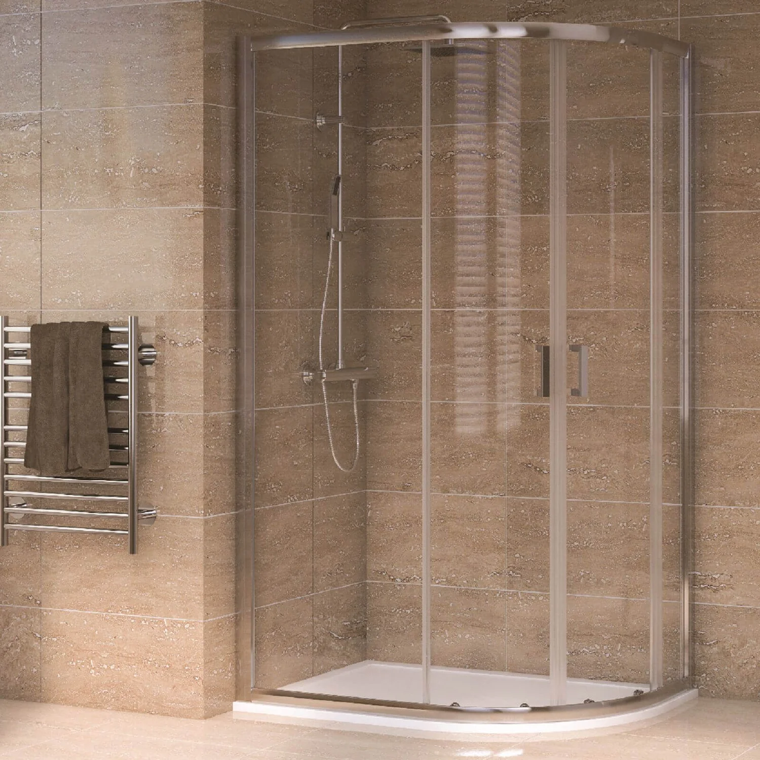 Aqualux Offset Quadrant Shower Enclosure - 1200 X 800mm - Image 2