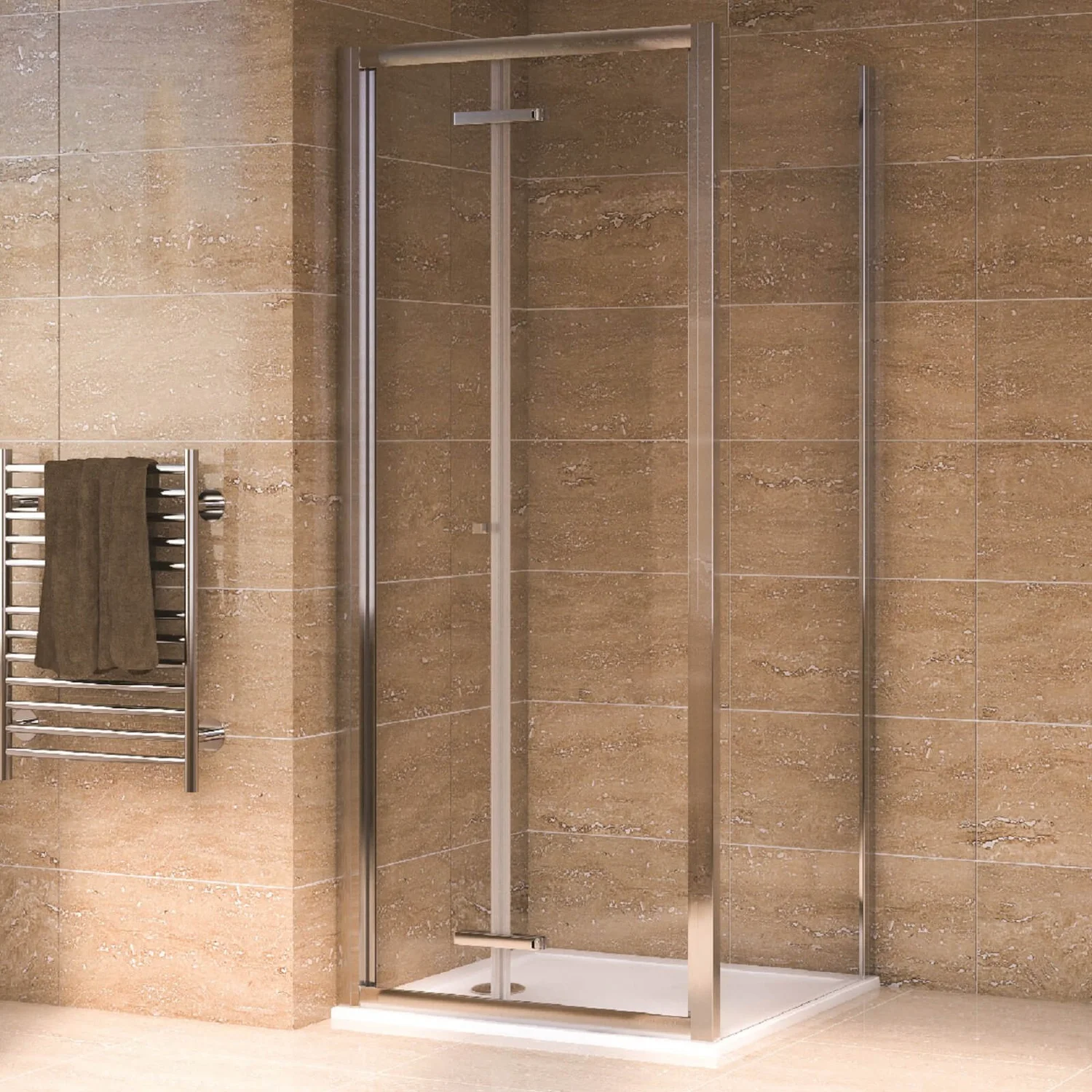 Aqualux Bi-Fold Door Shower Enclosure - 900 X 900mm - Image 2