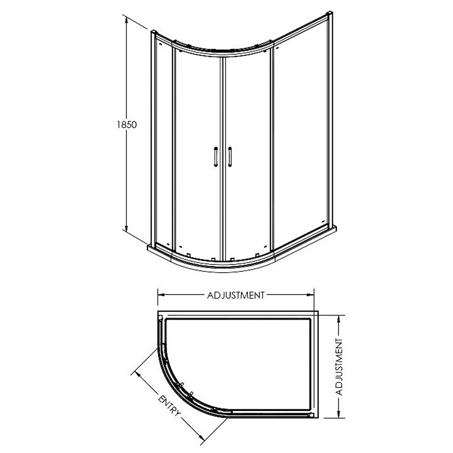 Balterley 1200 X 800mm Right Hand Shower Enclosure Package - Image 5