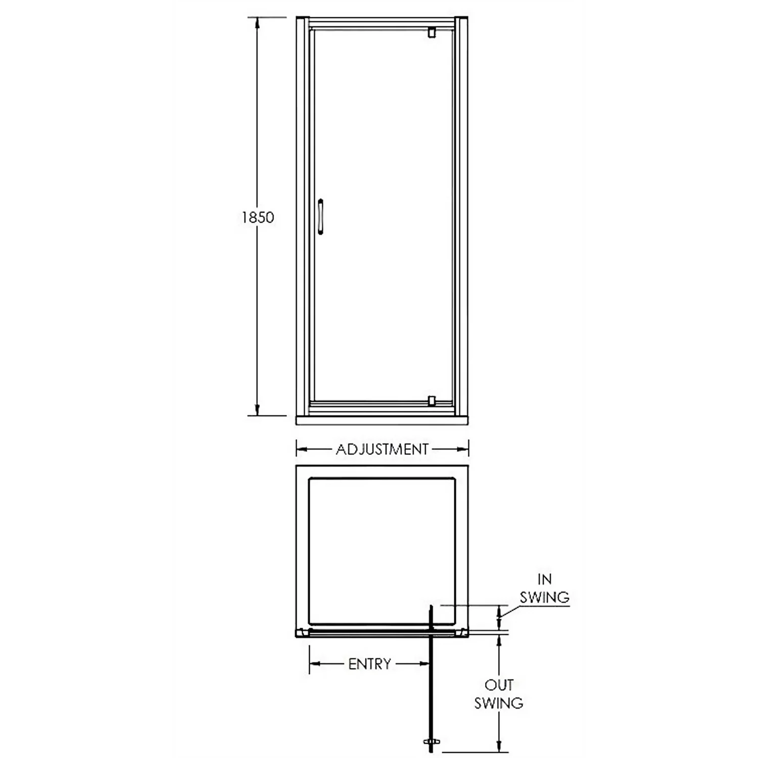 Balterley 800mm Pivot Shower Enclosure Package - Image 6