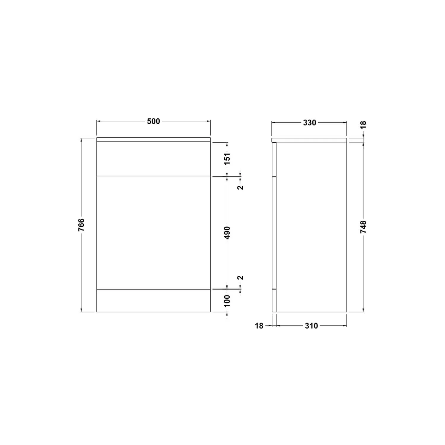 Balterley Orbit 500x330mm WC Unit - Gloss White - Image 2