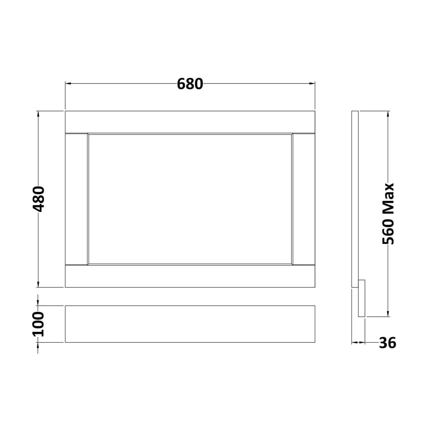 Balterley Harrington 700mm Bath End Panel - Grey - Image 2