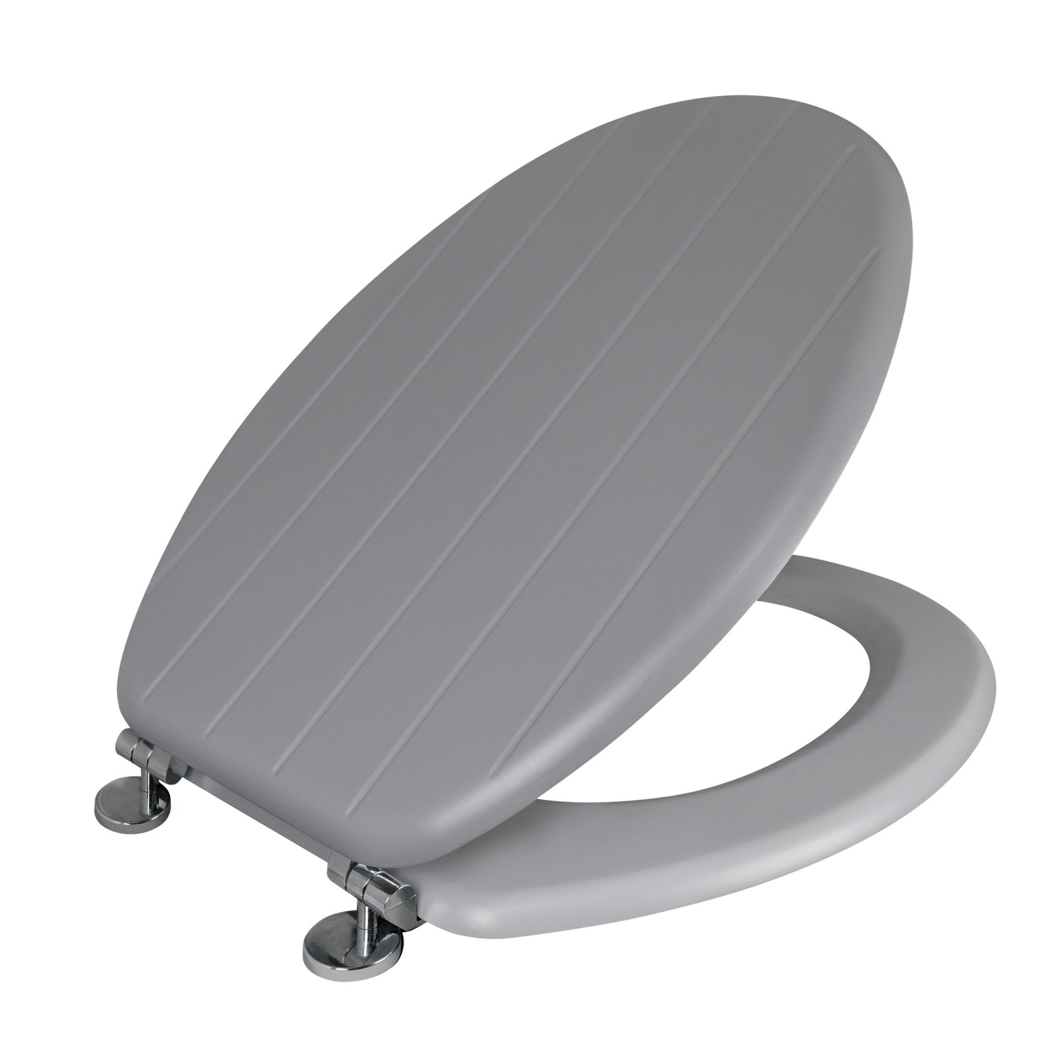 Allana Tongue & Groove Moulded Wood Toilet Seat - Grey