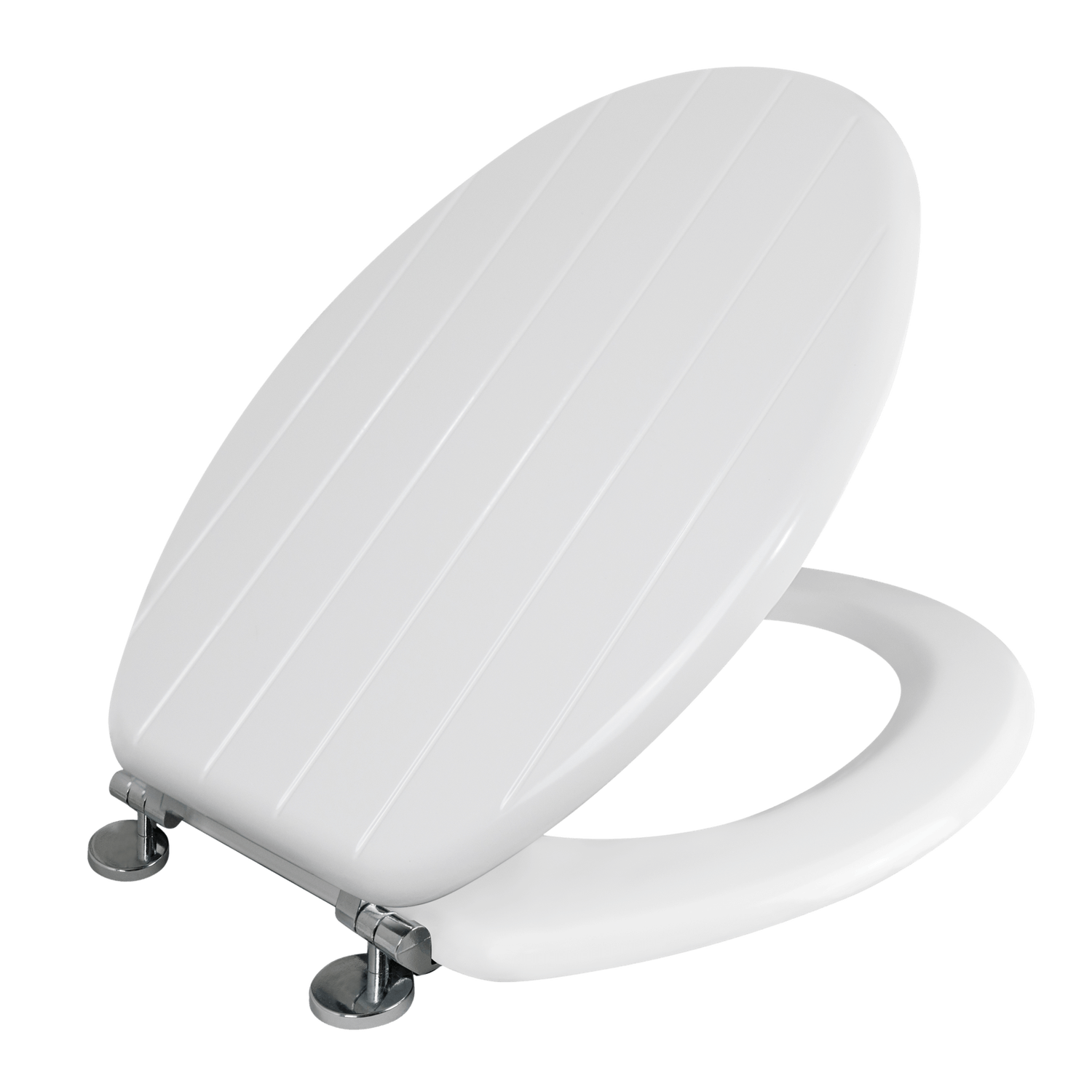 Allana Tongue & Groove Moulded Wood Toilet Seat - White