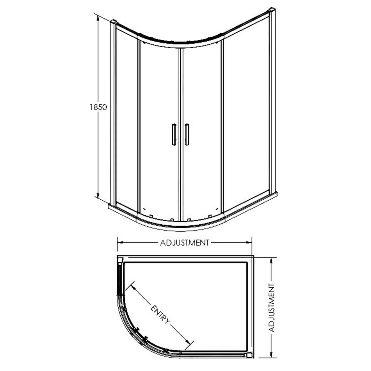Balterley Offset Shower Quadrant - 1200 X 900mm (6mm Glass) - Image 2