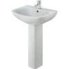 Balterley Faron 1 Tap Hole Basin And Full Pedestal - 545mm
