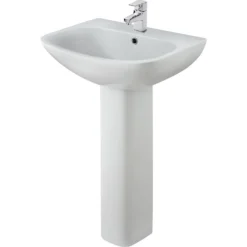 Balterley Faron 1 Tap Hole Basin And Full Pedestal - 545mm