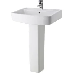 Balterley Optic 1 Tap Hole Basin And Full Pedestal - 600mm