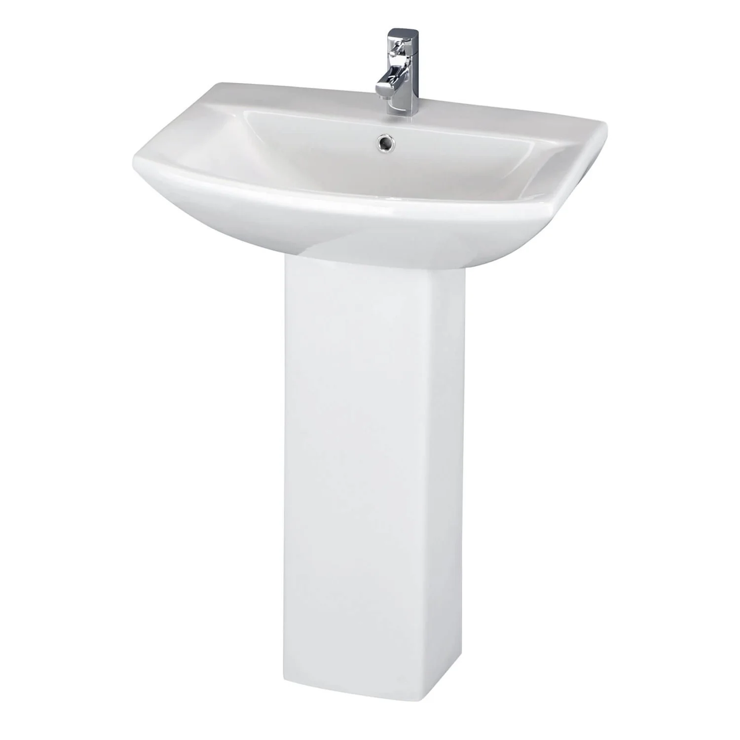 Balterley Destin 1 Tap Hole Basin And Full Pedestal - 600mm