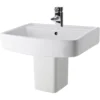 Balterley Optic 1 Tap Hole Basin And Semi Pedestal - 520mm