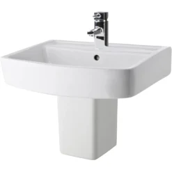 Balterley Optic 1 Tap Hole Basin And Semi Pedestal - 520mm