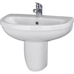 Balterley Vito 1 Tap Hole Basin And Semi Pedestal - 550mm