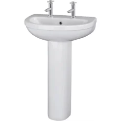 Balterley Vito 2 Tap Hole Basin & Full Pedestal - 550mm