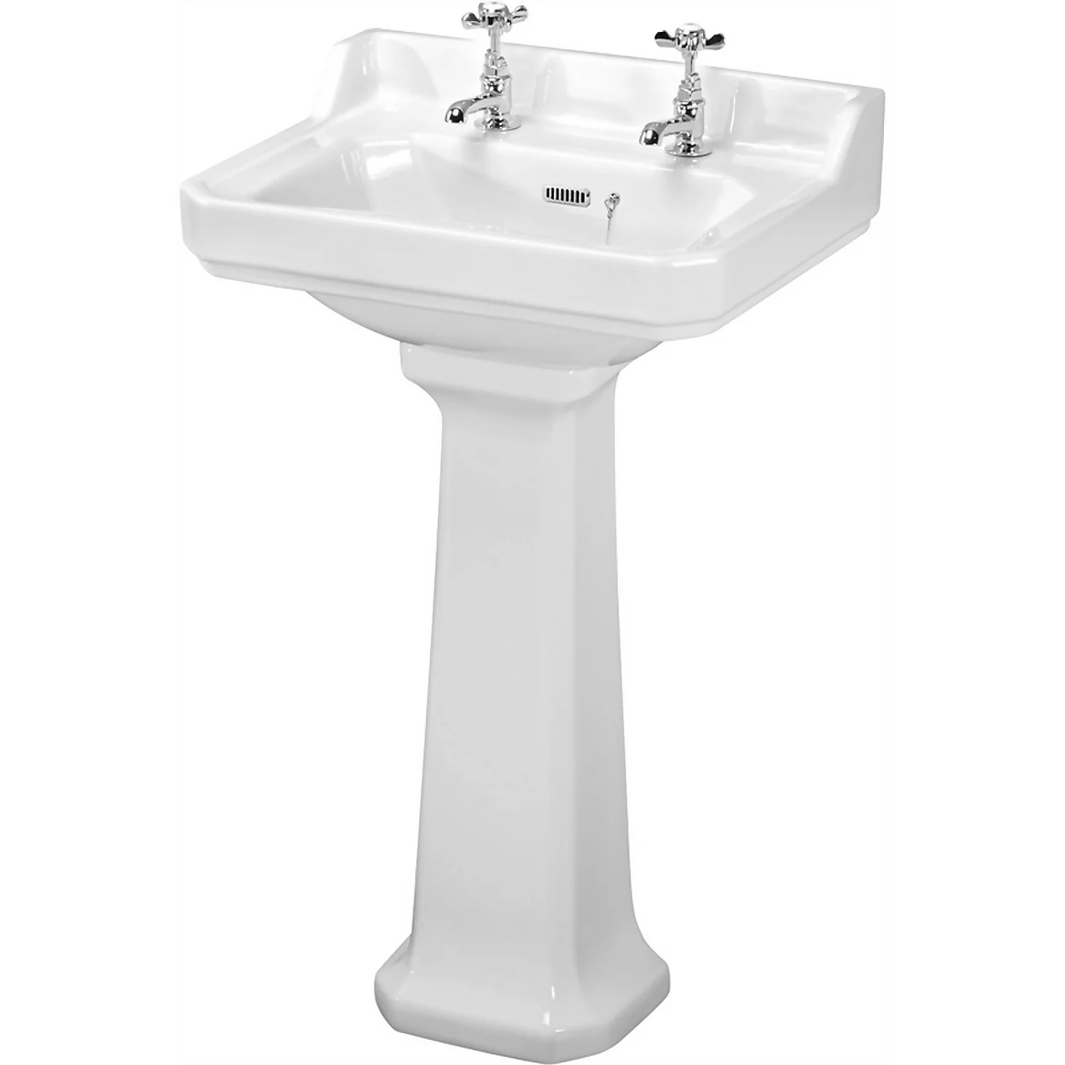 Balterley Kinston 2 Tap Hole Basin And Full Pedestal - 560mm