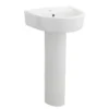 Balterley D-Shape 1 Tap Hole Basin And Full Pedestal - 425mm