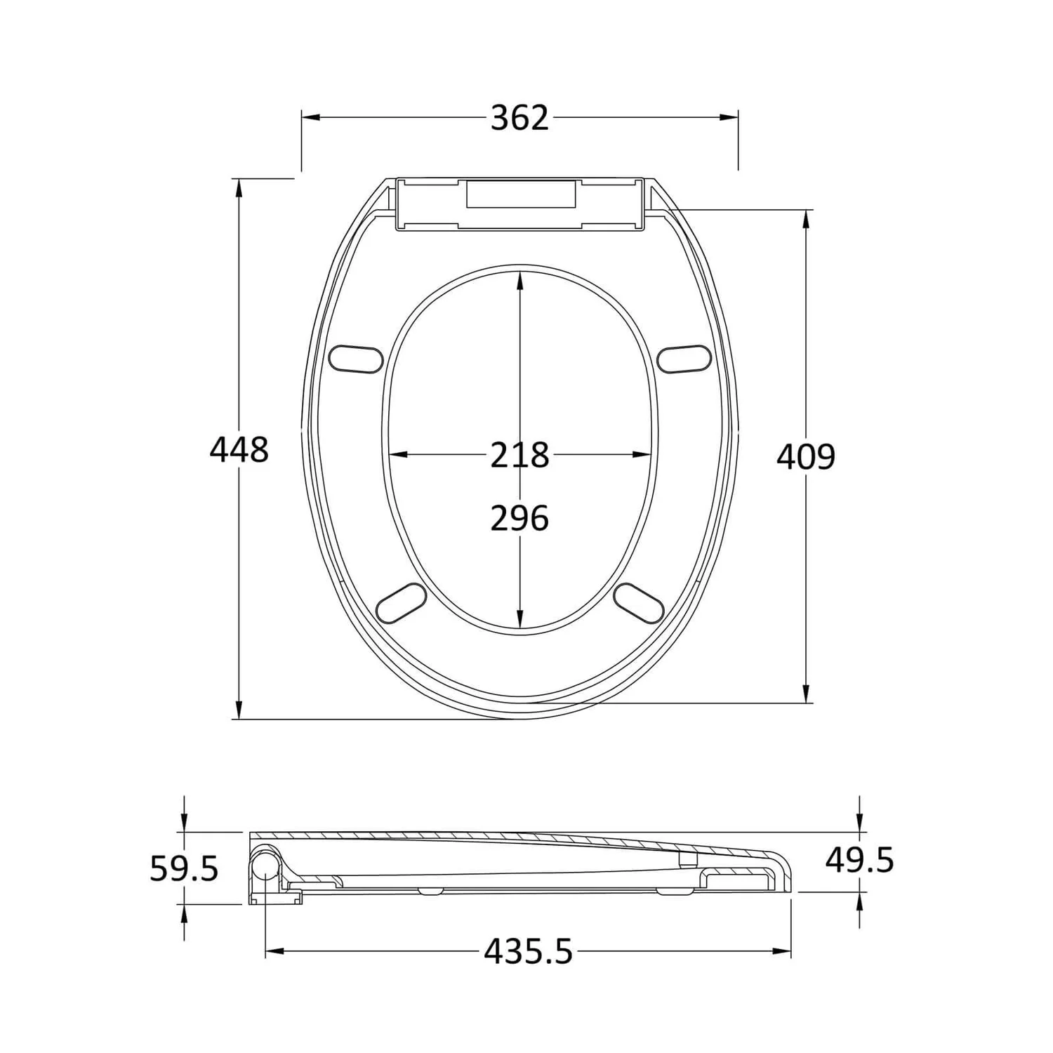 Balterley Standard Round Soft Close Toilet Seat - Top Fix - White - Image 2