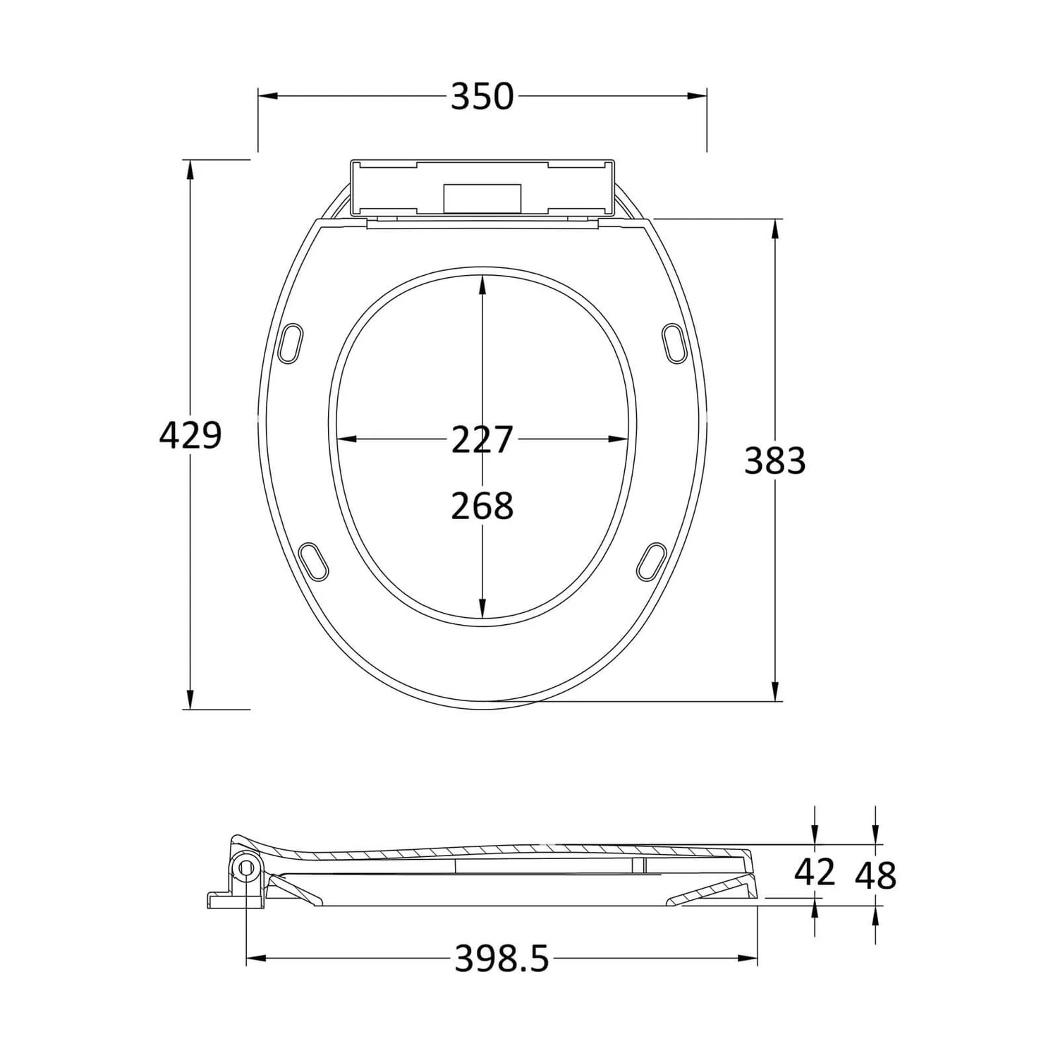 Balterley Standard Round Soft Close Toilet Seat - White - Image 2