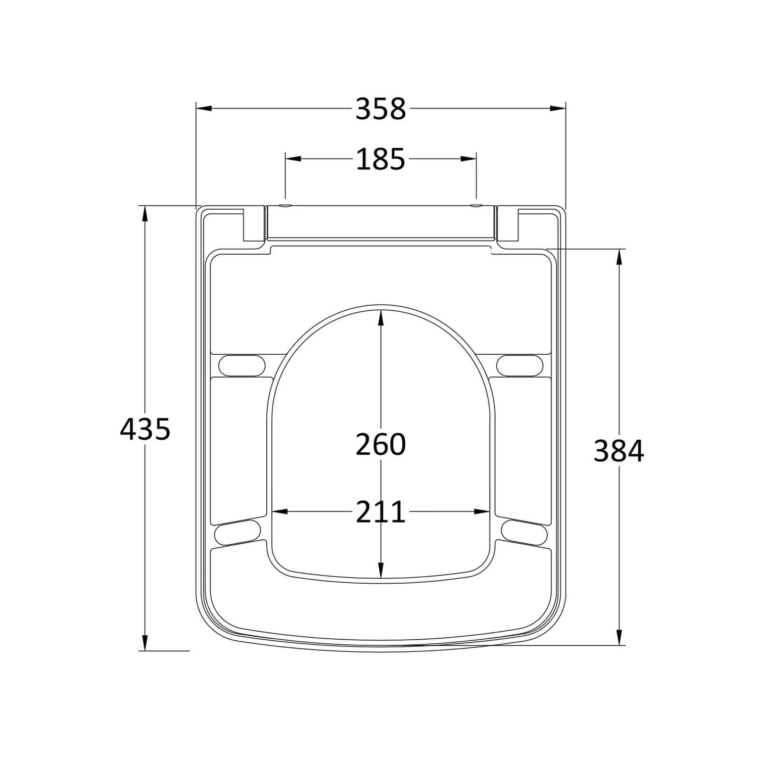 Balterley Luxury Square Soft Close Toilet Seat - White - Image 2