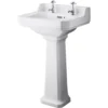 Balterley Harrington 2 Tap Hole Basin And Pedestal - 500mm