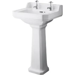 Balterley Harrington 2 Tap Hole Basin And Pedestal - 500mm