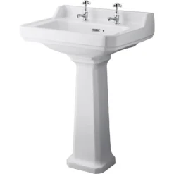 Balterley Harrington 2 Tap Hole Basin And Pedestal - 600mm