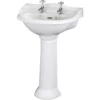 Balterley Harrington Round 2 Tap Hole Basin Pedestal - 600mm