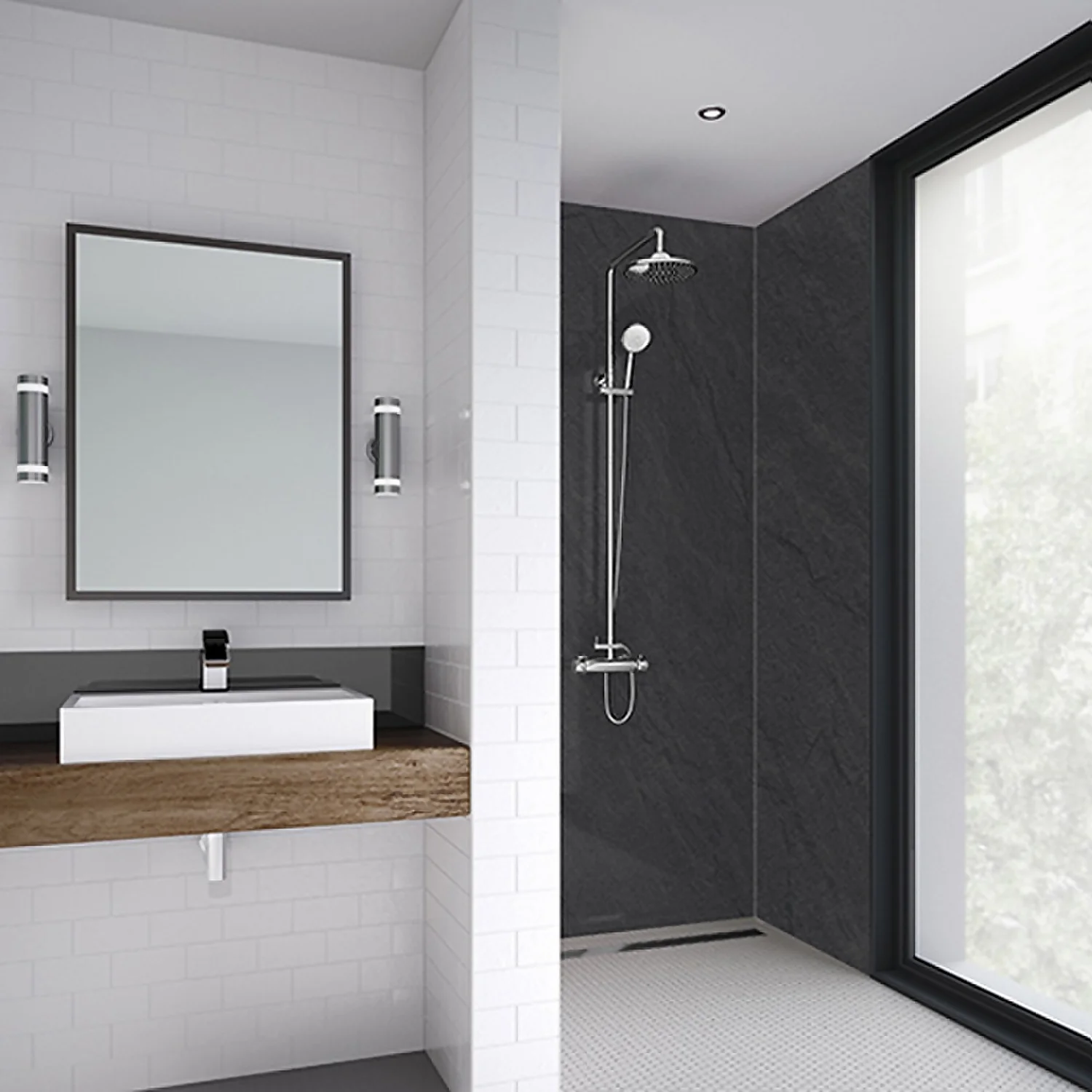 Wetwall Sicilian Slate Nat - 900mm - Square Edge - Laminate