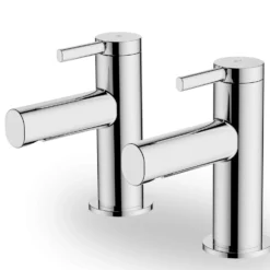 Glenoe Bath Pillar Taps - Chrome