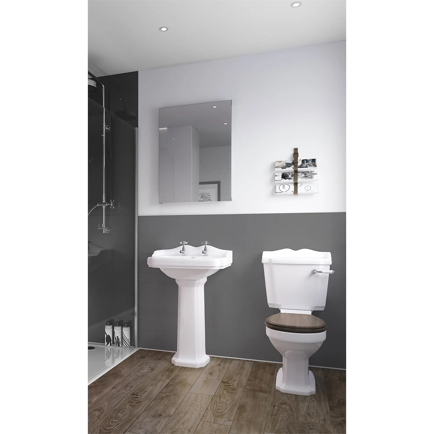 Wetwall Grey 2 Sided Wall Kit - Composite
