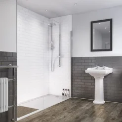 Wetwall Pure White 3 Sided Shower Kit - Composite