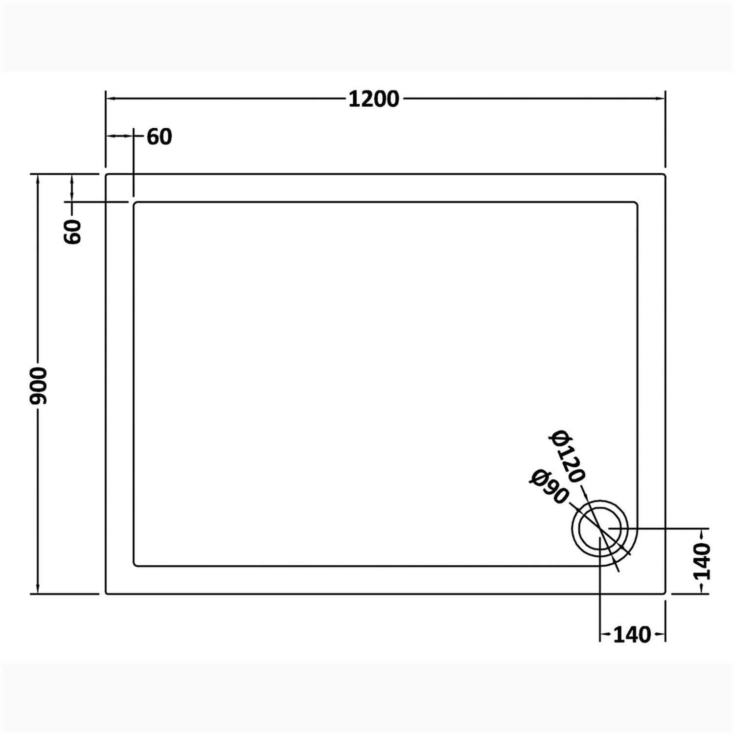 Balterley Slate Rectangular Shower Tray - 1200 X 900mm - Image 2