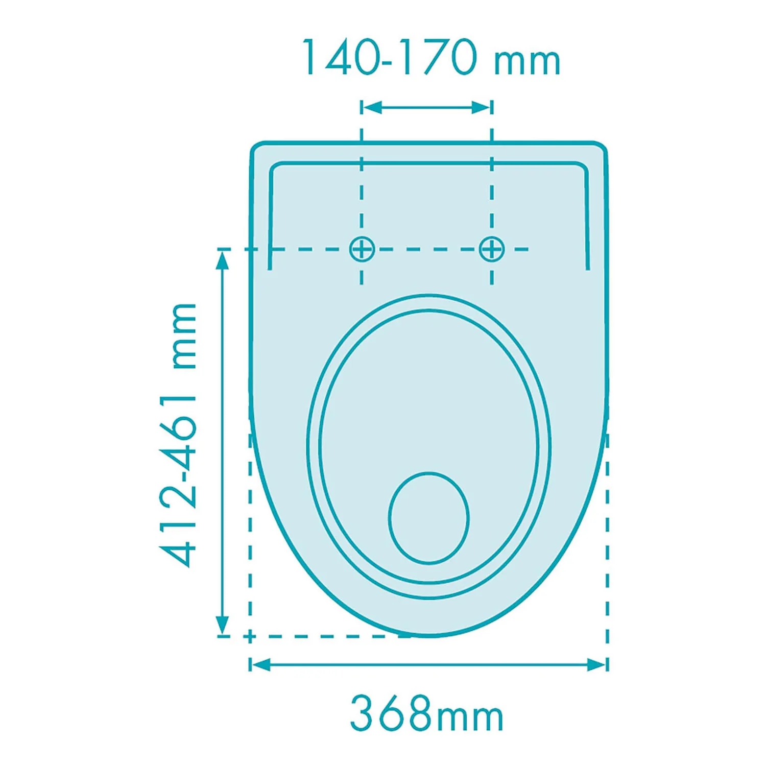 Cedo D-Shape Slim Plastic Toilet Seat - White - Image 6