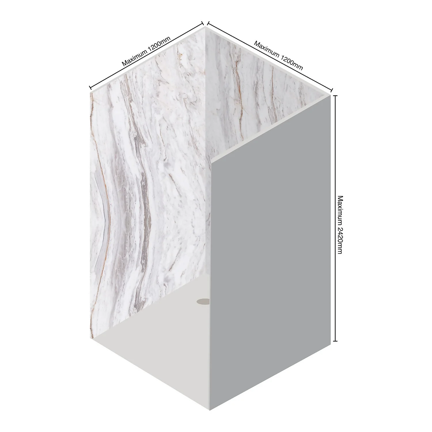 Wetwall Elite 3 Sided Wall Panel Kit - Marmo Linea - Image 3