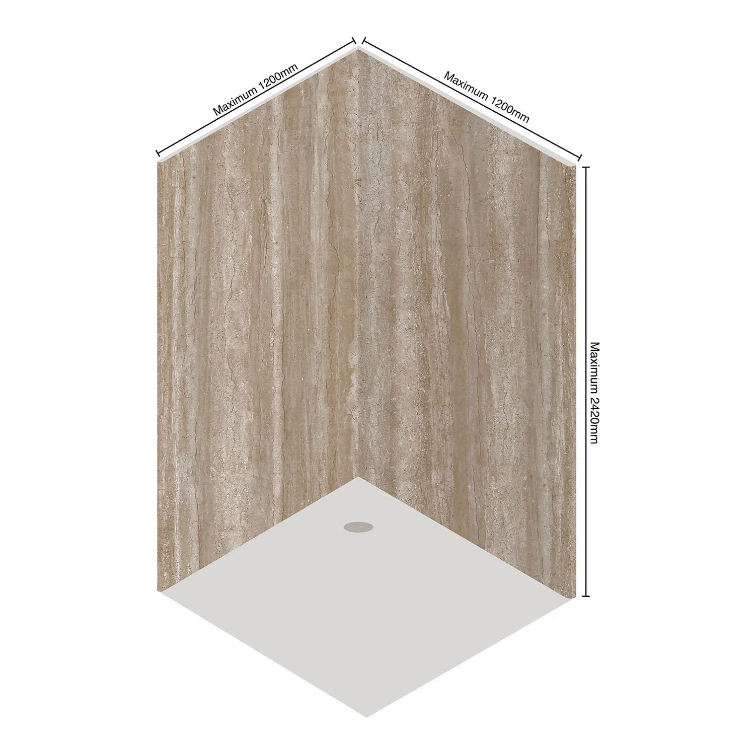 Wetwall Elite 2 Sided Wall Panel Kit - Sovana - Image 3