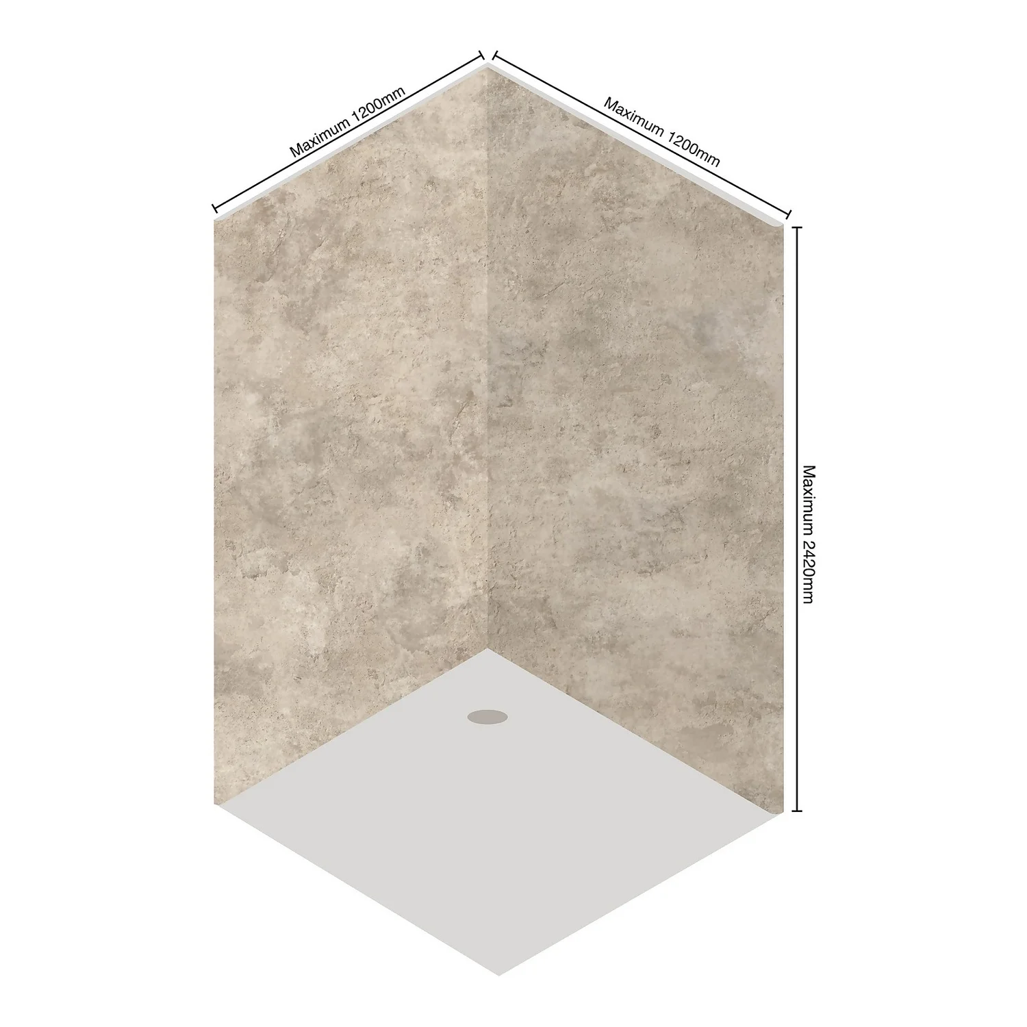 Wetwall Elite 2 Sided Wall Panel Kit - Treviso - Image 3