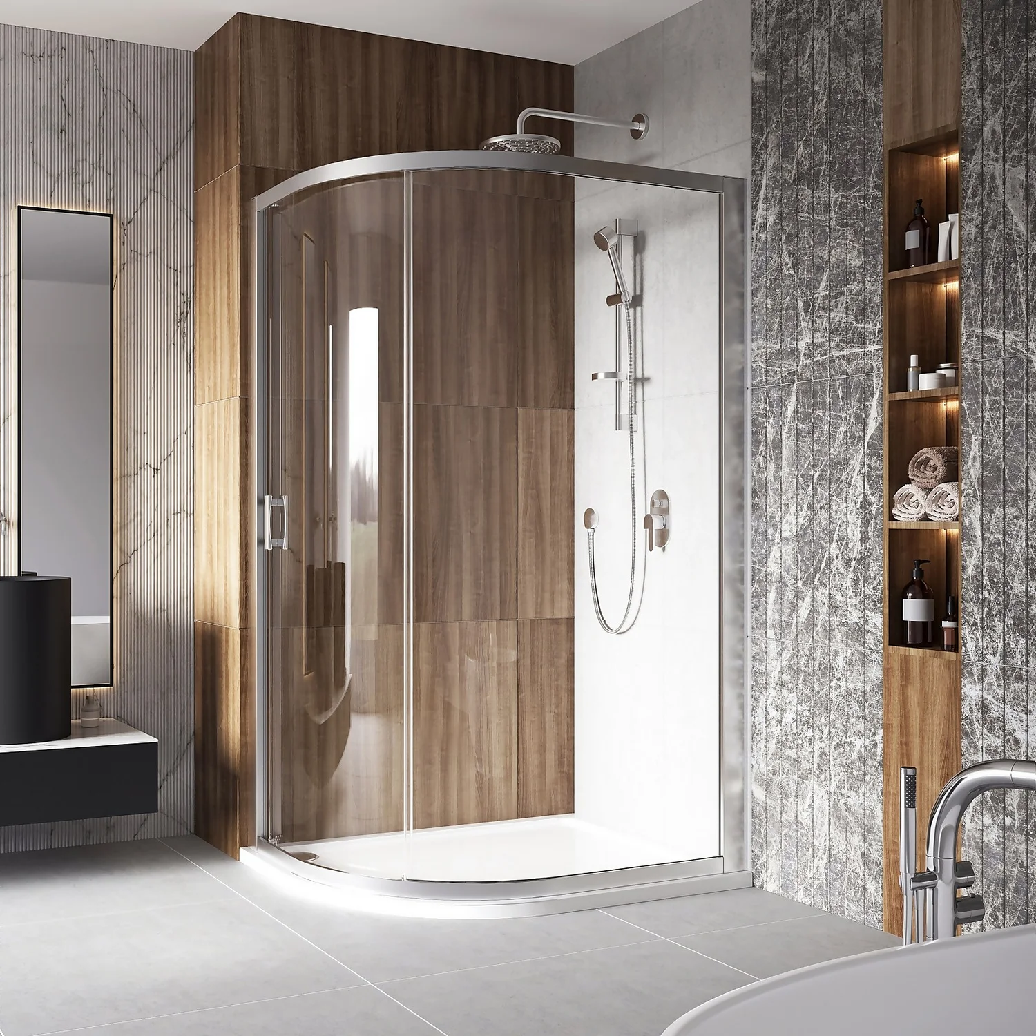 Bathstore Lustre 1200x900mm Offset Quadrant Shower Enclosure - Image 3