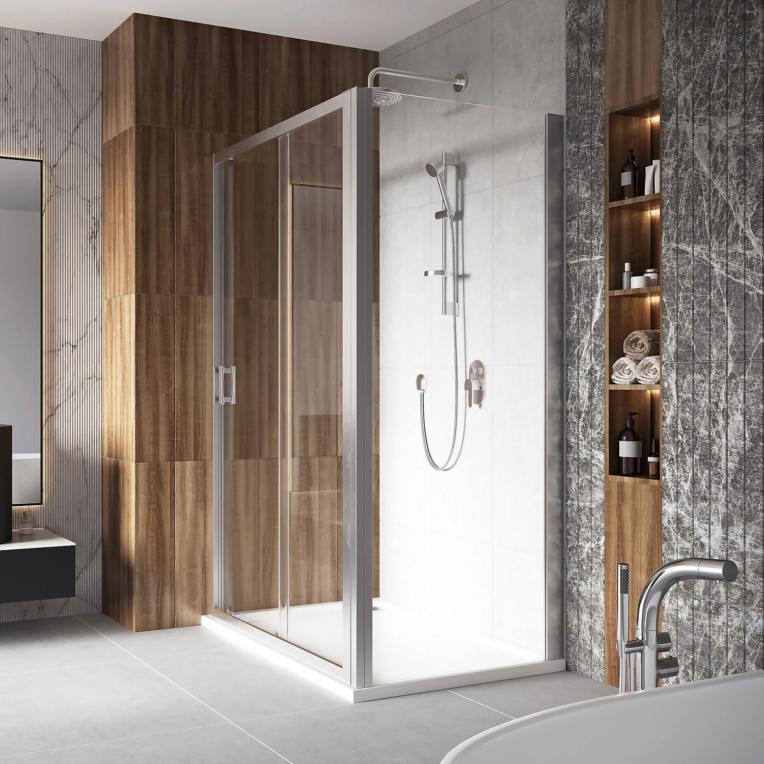 Bathstore Lustre 1400mm Sliding Door Shower Enclosure - Image 3