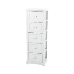 Classic White 5 Drawer Bathroom Storage Unit