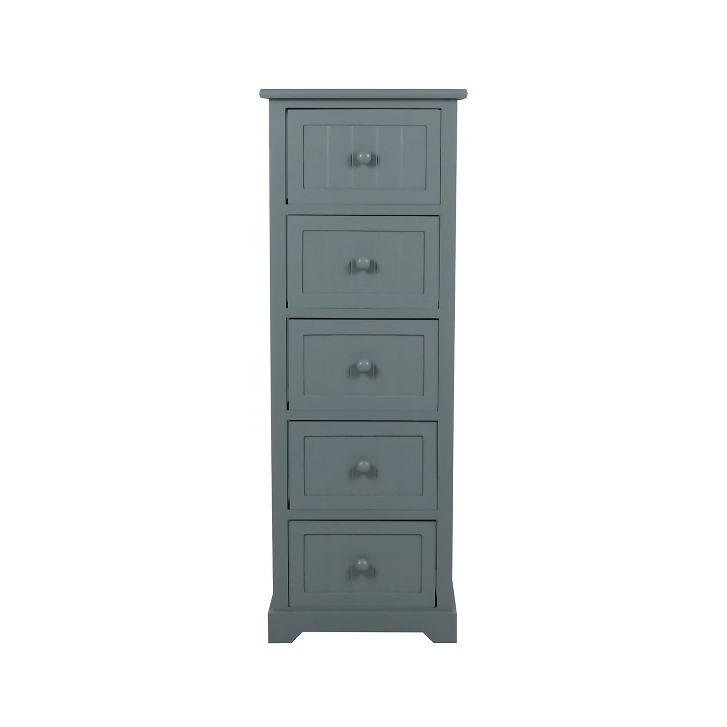 Classic Grey 5 Drawer Bathroom Storage Unit - Image 2