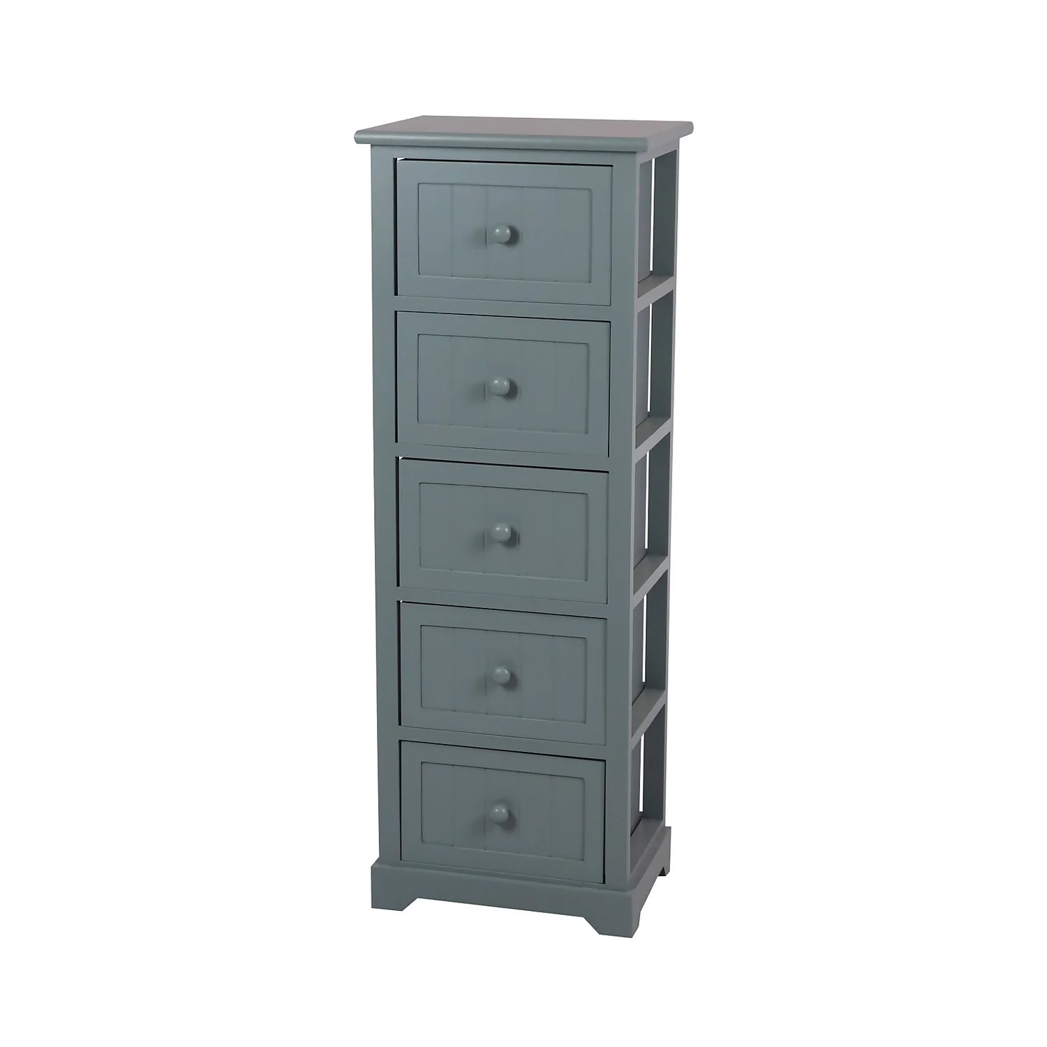Classic Grey 5 Drawer Bathroom Storage Unit