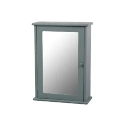 Classic Grey Mirrored Single Door Bathroom Cabinet