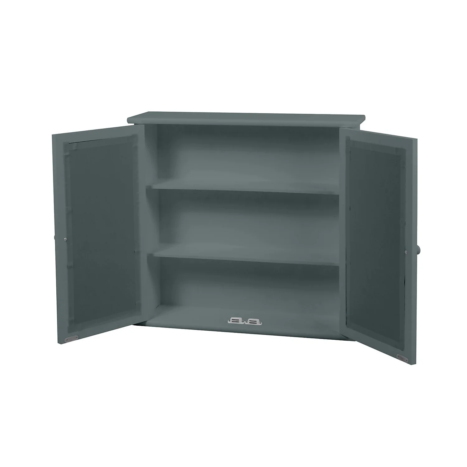 Classic Grey Mirrored Double Door Bathroom Cabinet - Image 2