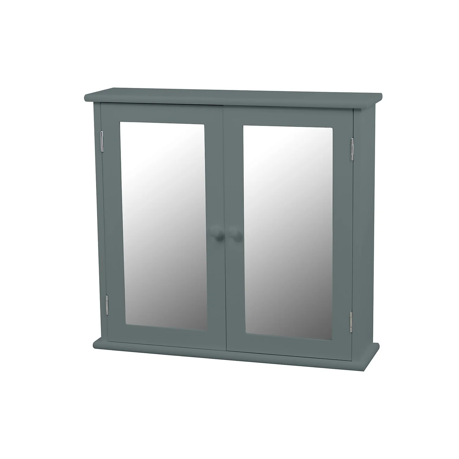 Classic Grey Mirrored Double Door Bathroom Cabinet